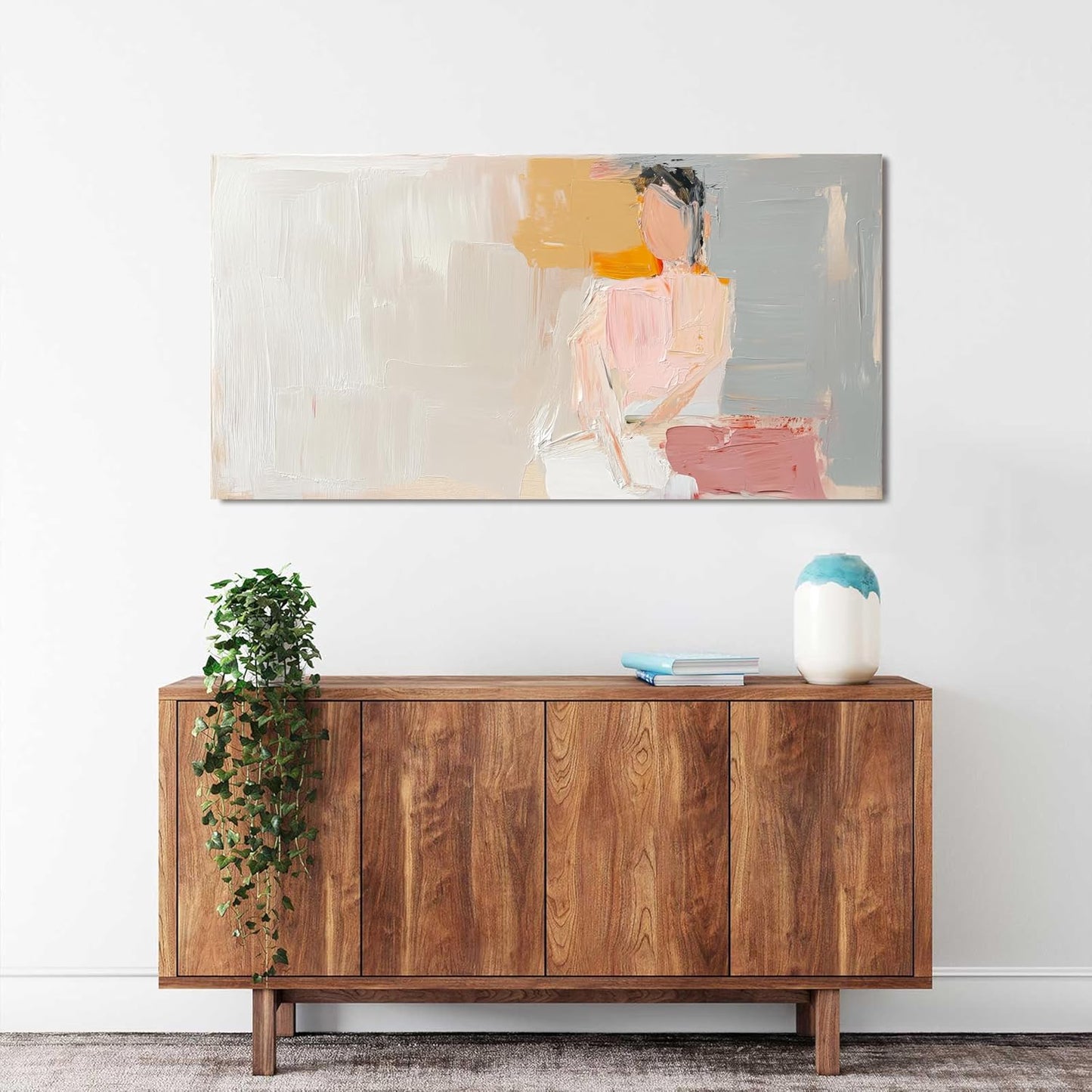 Abstract Canvas Wall Art Decor Artwork for Walls Large Wall Art Pictures for Living Room Abstract Canvas Art Wall Decor Pink Wall Art Prints Mystical Women Art Work for Home Office Decor 20"x40"