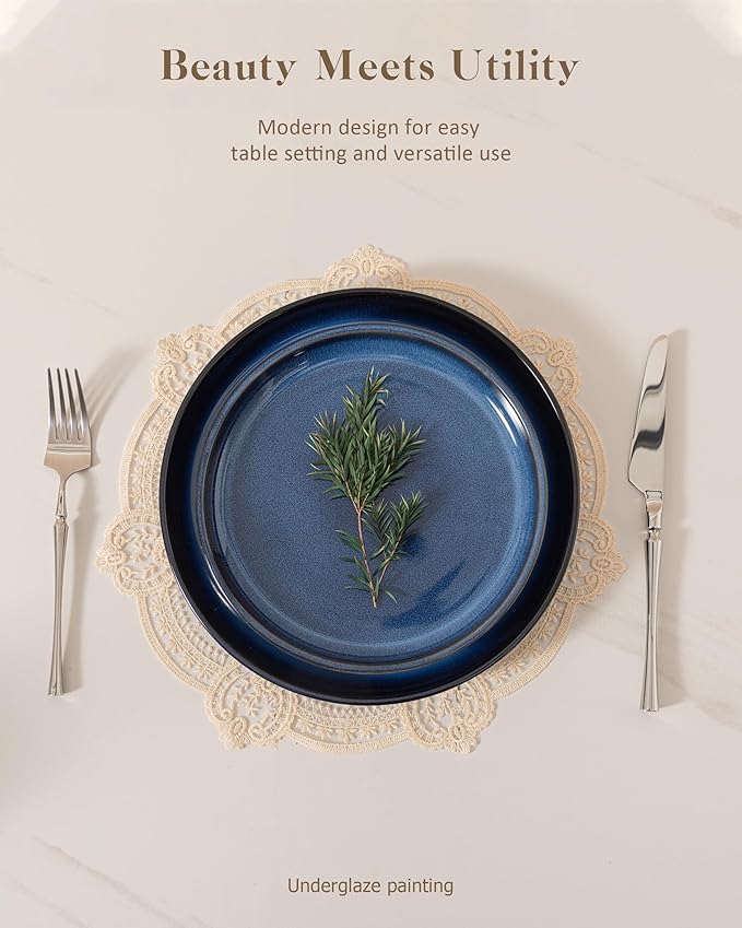 Dinnerware sets plates and bowls sets modern plates stoneware dinnerware set Plates and Bowls Set for 4, 12 Pieces Dishes,Microwave and Dishwasher Safe Tableware (style - 3, 4 - Set (12pcs))