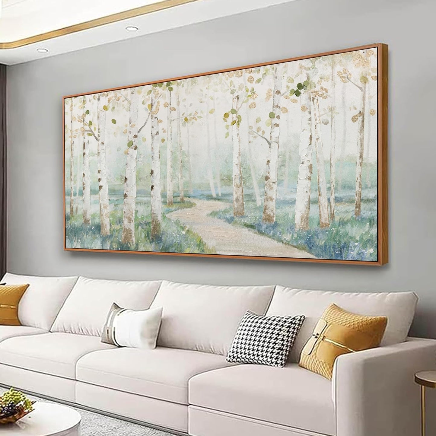 Framed Wall Art Canvas Decor Modern Natural Landscape Wall Art Decorations Artwork Colorful Forest Path Large Home Decor Wall Art Prints Framed for Living Room Wall Bedroom Kitchen Office Decor 29×58 Inch With Framed