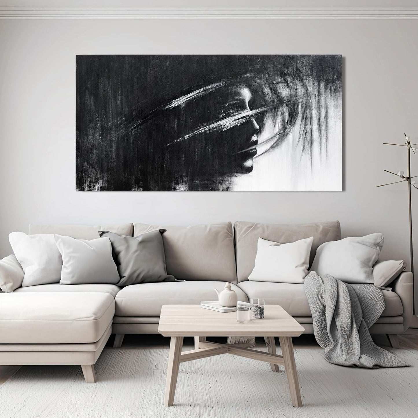 Canvas Wall Art Decor Large Wall Art for Living Room Black and White Abstract Wall Art Prints Artwork for Walls Art Work for Wall Decor Modern Abstract Wall Art Bedroom Office Decor 24" X 48"
