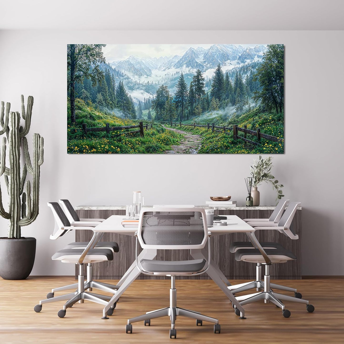 Canvas Wall Art Decor Canvas Art Wall Decor Modern Large Landscape Wall Art Wall Art Pictures for Living Room Large Artwork for Walls Green Forest Wall Art Prints Bedroom Office Decor 29" X 58"