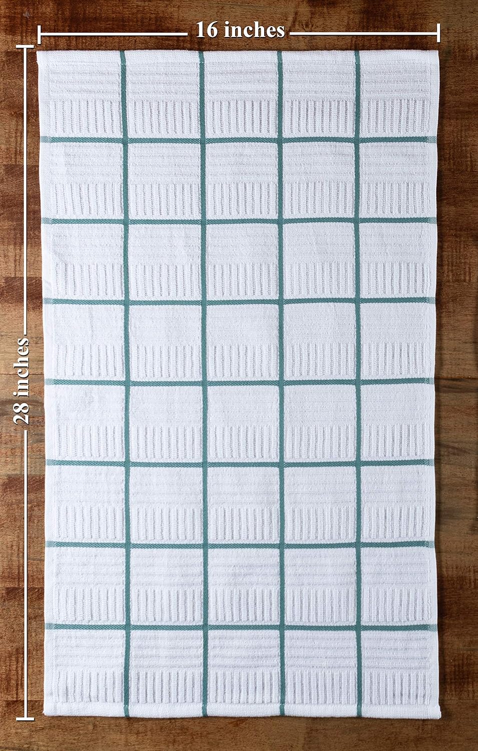 Sticky Toffee Cotton Kitchen Towels Set of 4, Blue and White, 28 x 16 in, Absorbent Reusable Hand and Dish Towels, Tea Towels, Oeko-Tex Cotton