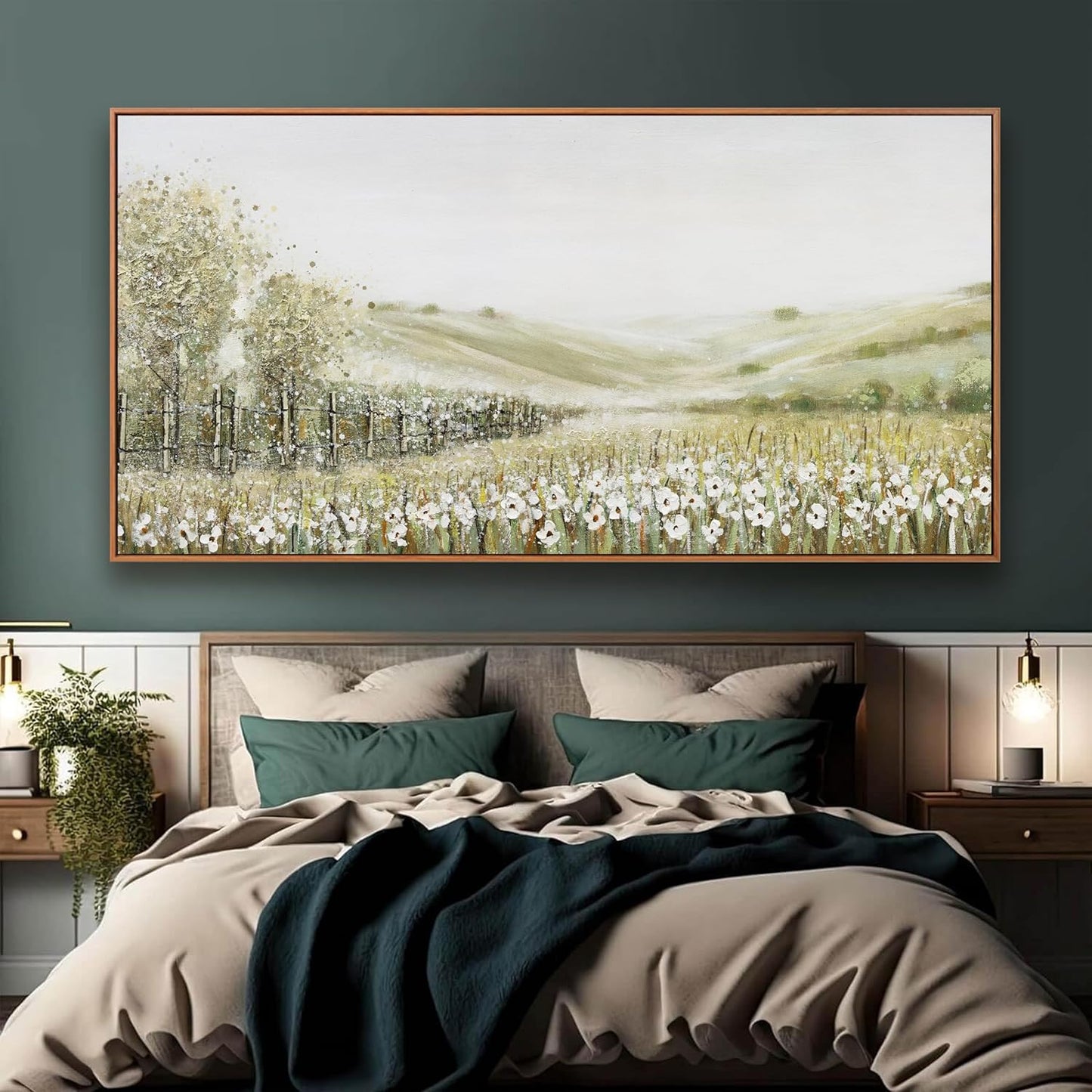 Framed Canvas Wall Art Decor Natural Wall Decorations Home Decor Wall Art Prints Mountain Wilderness Landscape Large Size Artwork for Living Room Bedroom Kitchen Office Decor 29"×58"