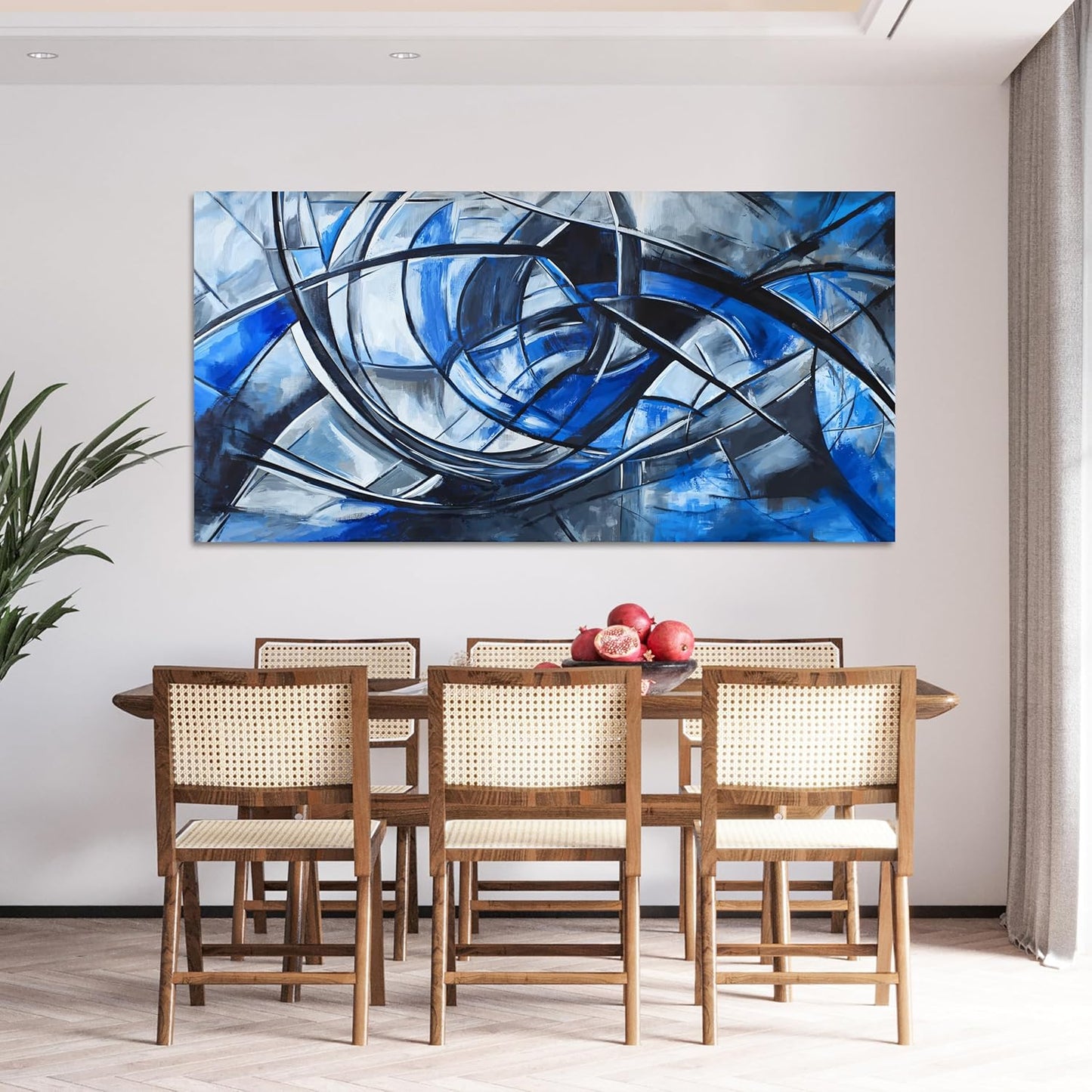 Abstract Wall Art Decor Oversized Wall Art Pictures for Living Room Abstract Canvas Art Wall Decor Modern Large Blue Wall Art Prints Black and White Wall Art Decor Bedroom Office Decor 29" X 58"