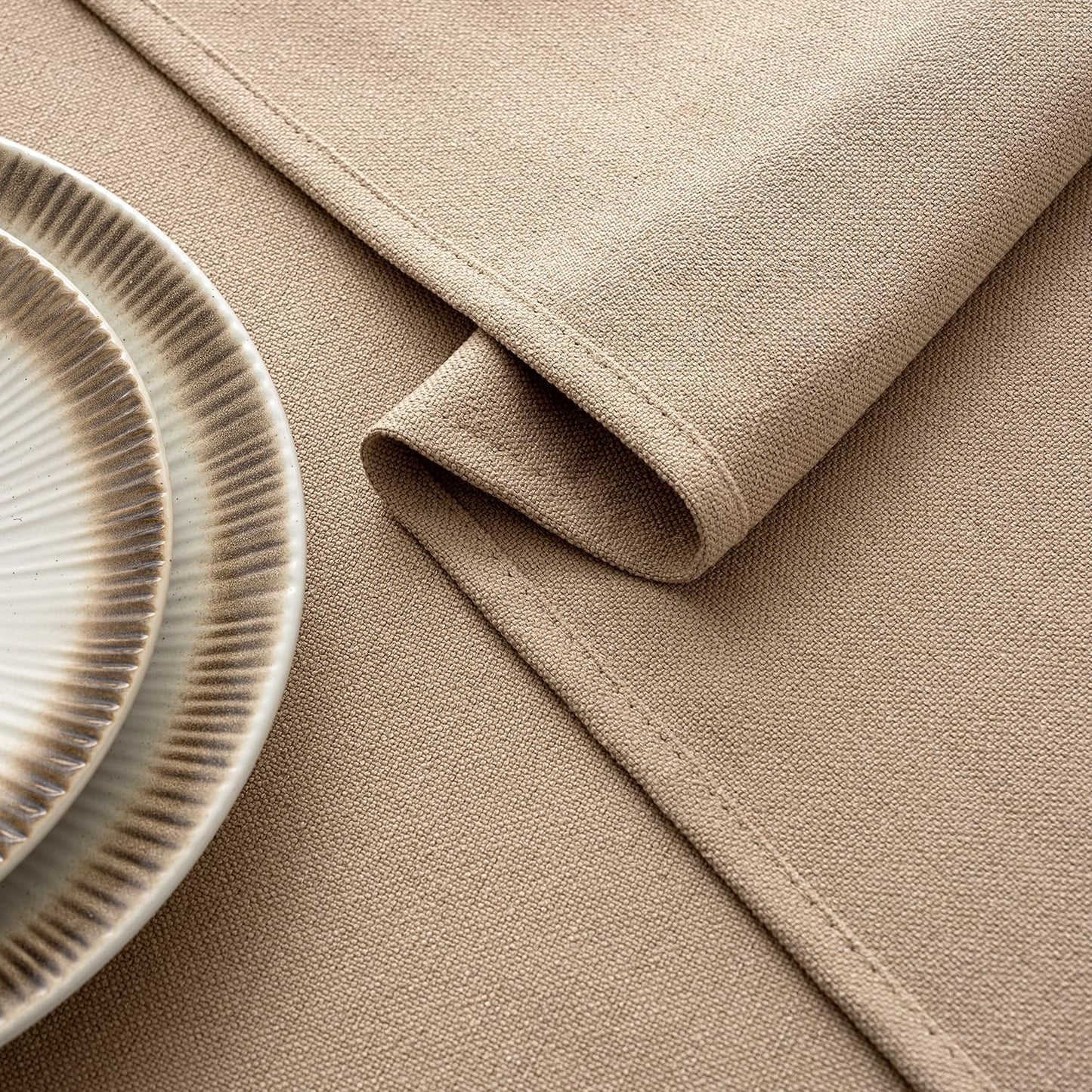 MIULEE Brown Linen Tablecloth 60x84 Inch Rectangle Table Cloth Waterproof,Stain Resistant & Wrinkle Resistant for Dining Party Wedding