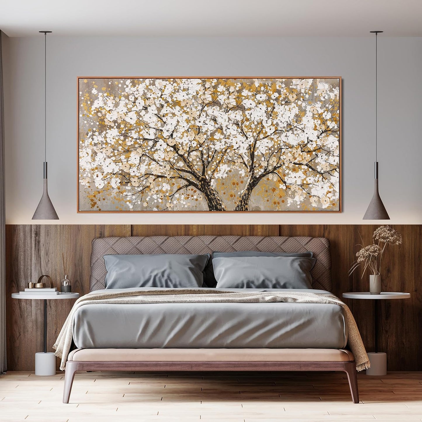 Canvas Oversized Wall Art Decor Large Wall Art For Living Room Framed Yellow Wall Art Prints Tree of Life Wall Art Canvas Art Wall Decor Artwork For Walls Modern Bedroom Office Decor 29"x58"