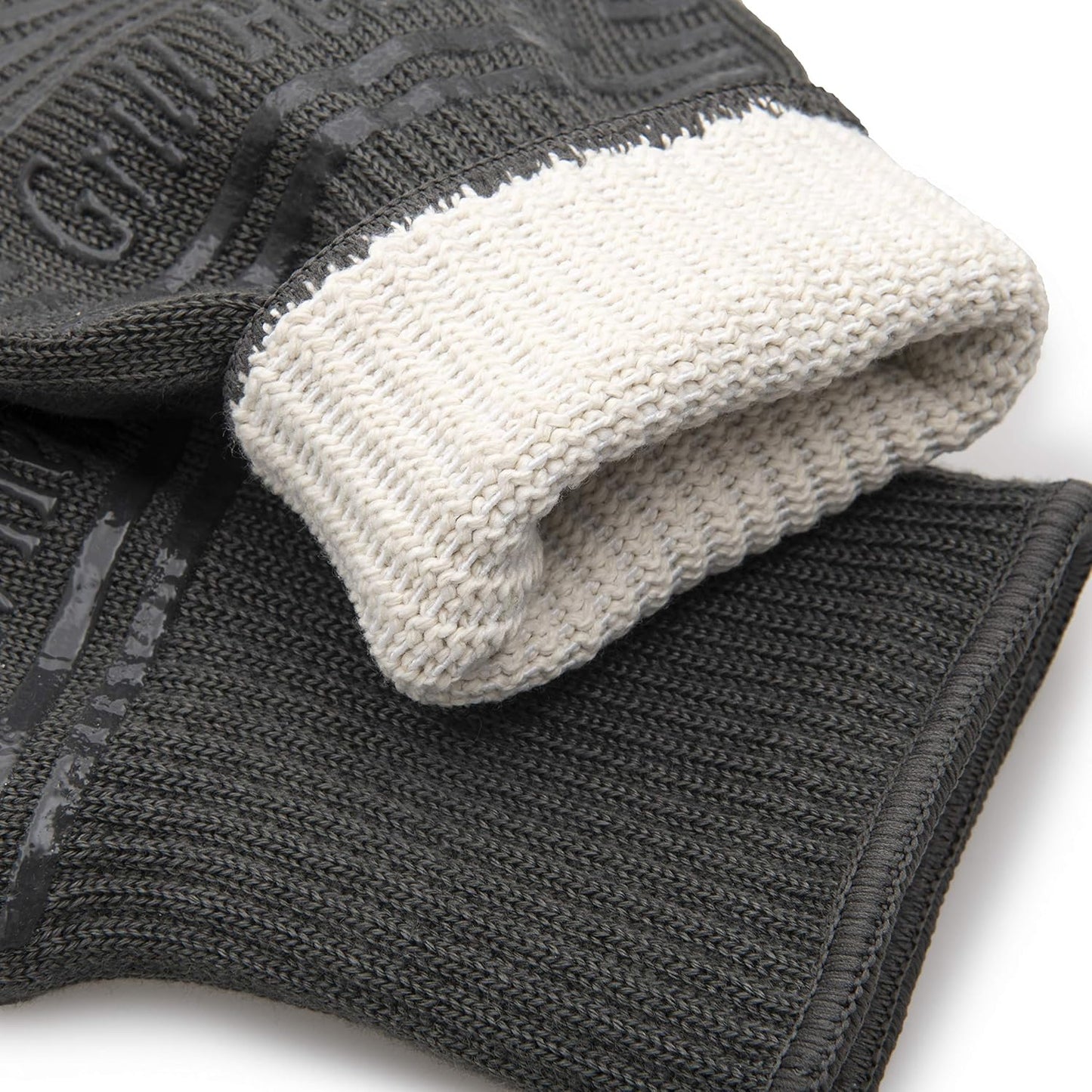 GRILL HEAT AID BBQ Grill Gloves 1472°F - Extreme Heat Resistant Oven Mitts for Grilling, Smoker & Fire Pit with Silicone Grip & EN407 Cut Resistance - Mid Cuff (Large Palm), Black