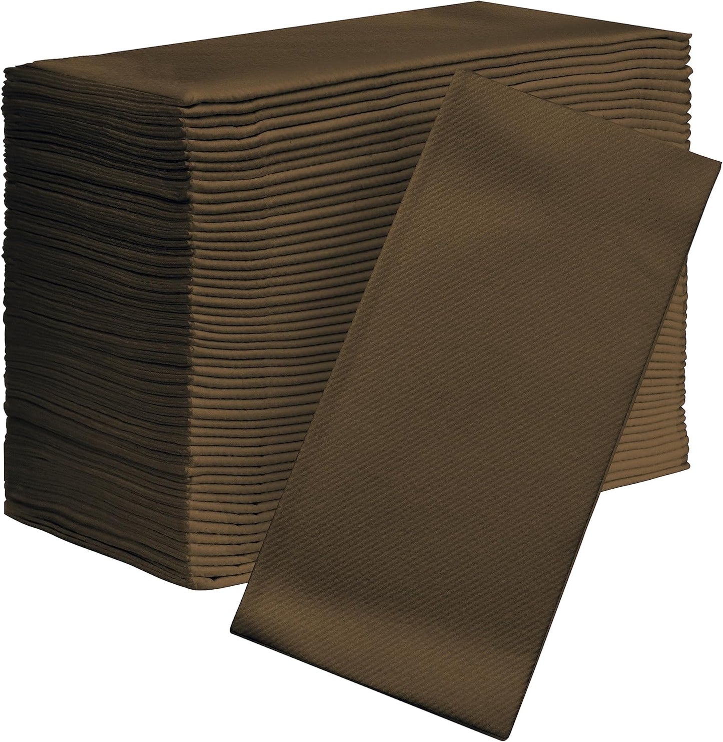 AMERICAN HOMESTEAD Paper Napkins - Brown Disposable Linen-Like Dinner Napkins - Restaurant-Quality Table Serviettes for Weddings, Parties, and Events - 15.75" x 15.75" - 50 Count