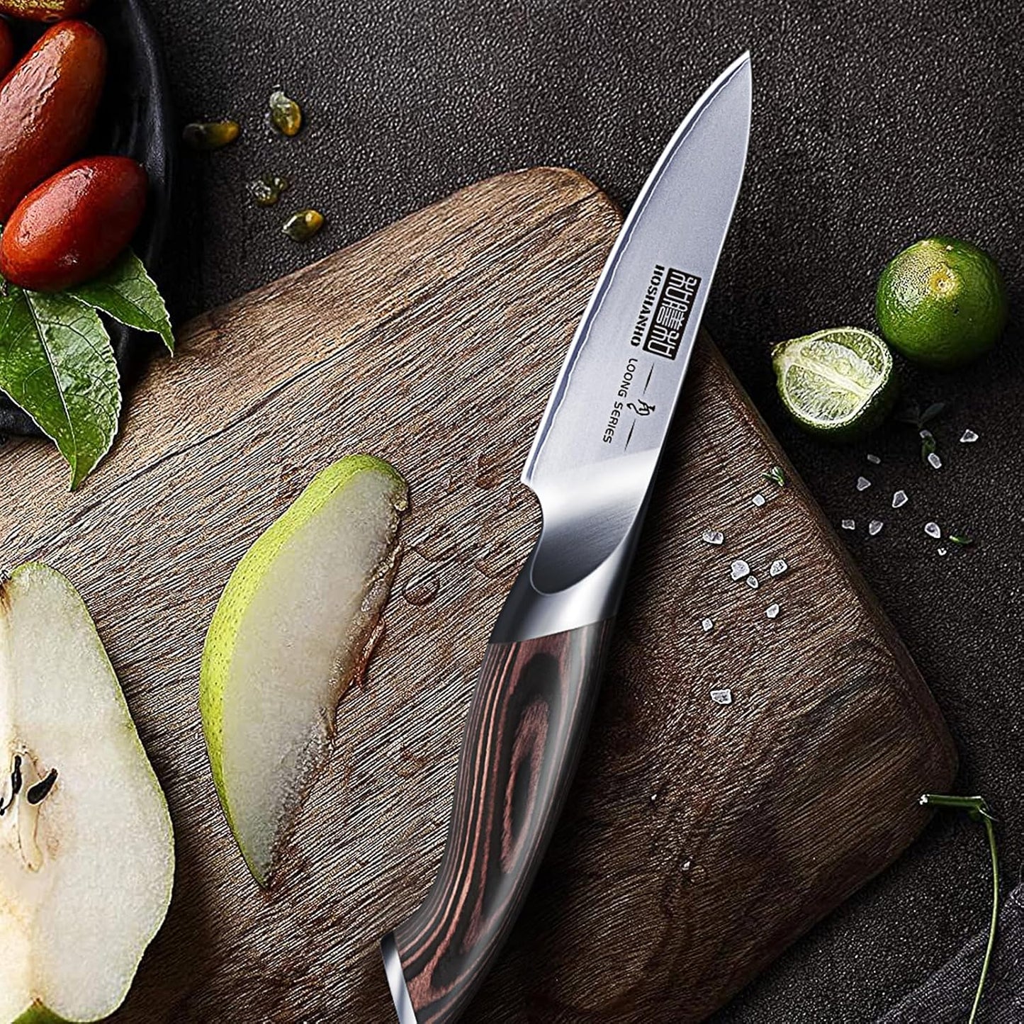 HOSHANHO 3.75 inch Paring Knife, Japanese High Carbon Stainless Steel Small Kitchen Knives, Ultra Sharp Fruit Knife with Ergonomic Pakkawood Handle