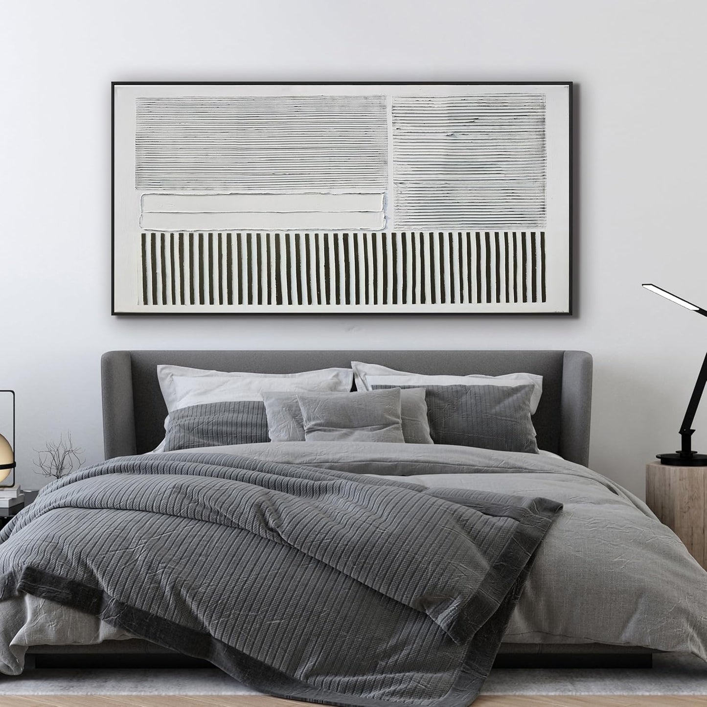 KUPTEU Canvas Oversized Wall Art Decor Large Wall Art For Living Room Abstract Canvas Art Wall Decor Artwork For Walls Framed Black and White Wall Art Prints Modern Bedroom Office Decor 29" x 58"