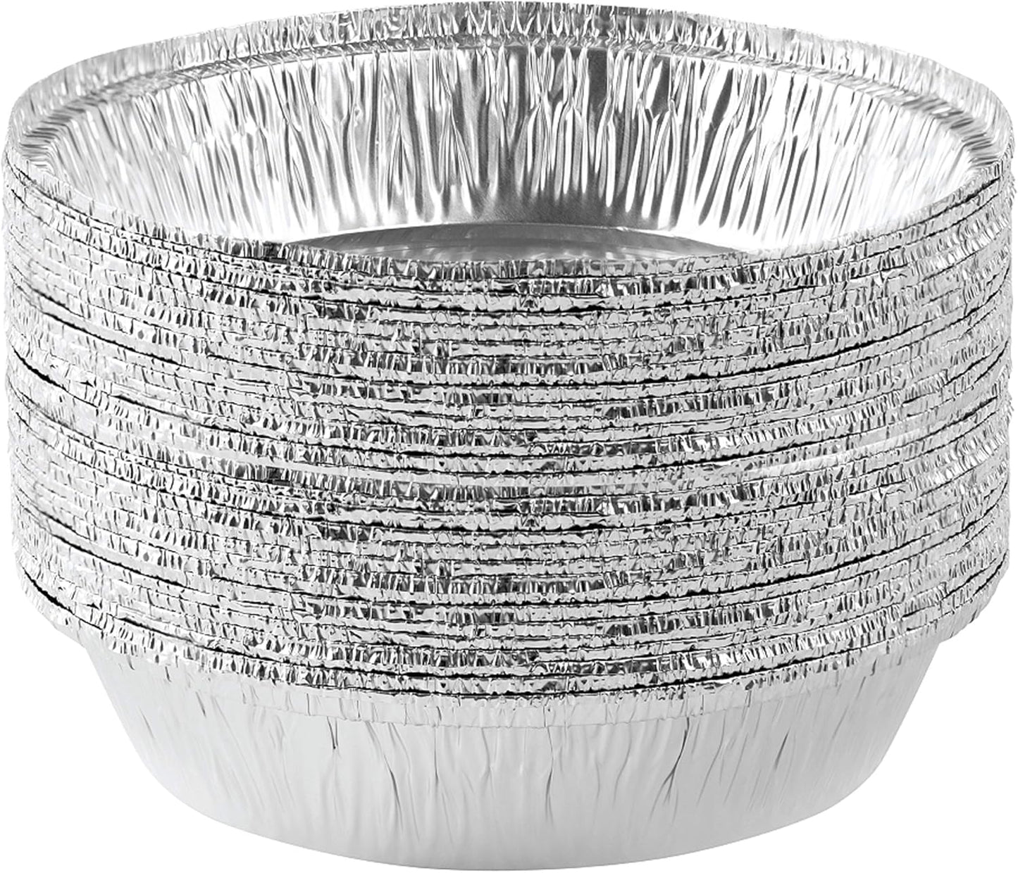 PLASTICPRO 7'' Inch Round Tin Foil Pans Disposable Aluminum, Freezer & Oven Safe - For Baking, Cooking, Storage, Roasting, & Reheating, Pack of 20