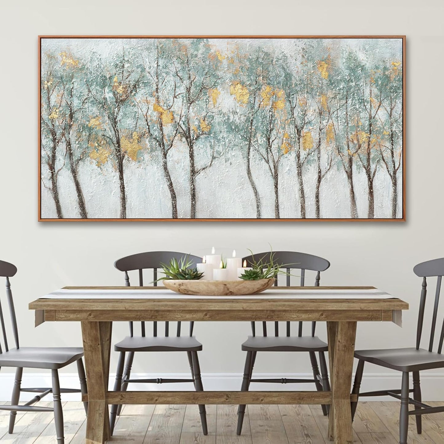 Wall Decor Green Canvas Wall Art Embellishments Plant Forest Abstract Tree Modern Artwork For Living Room Modern Canvas Prints Pictures Wall Artwork For Bedroom Home Hotel Office Decoration 30x60 Inch