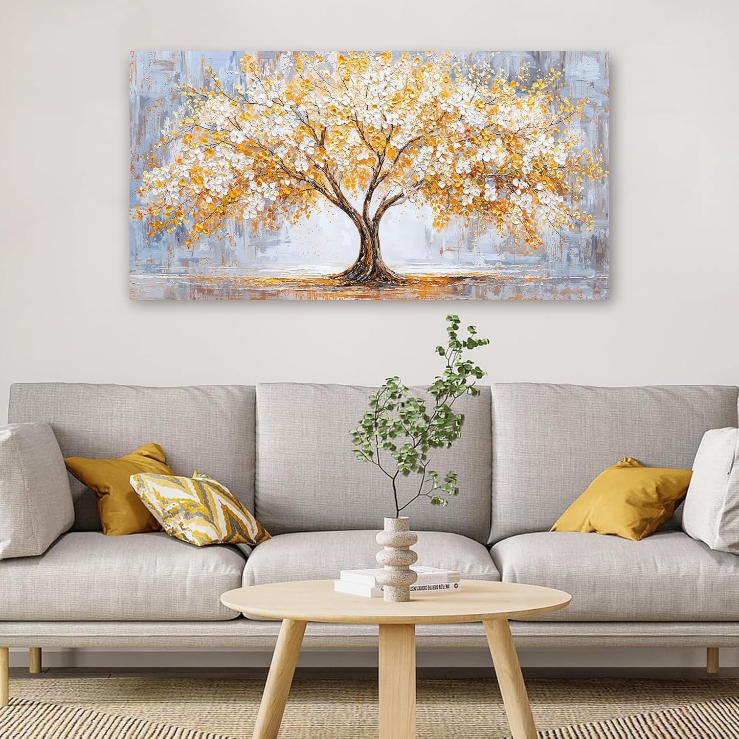 TAIJXAGSG Canvas Wall Art Decor Modern Botanical Wall Art Prints Art Work For Wall Decor Golden Tree of Life Wall Art Decorations Tree Wall Art Pictures For Living Room 20"X 40"Bedroom Office Decor