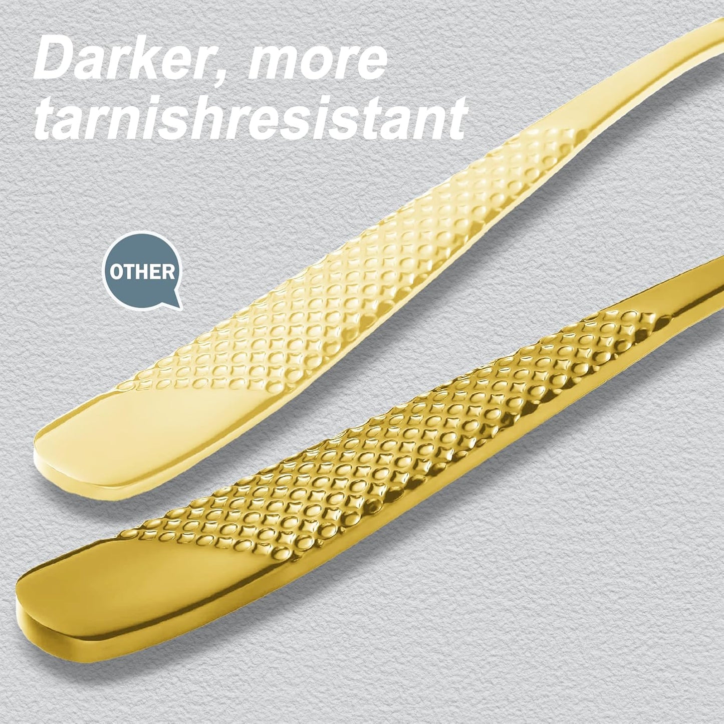 Runfly 20 Piece Hammered Gold Silverware Set, 18/10 Stainless Steel Flatware Set, Modern Kitchen Utensil Set Service for 4, Tableware Set, Cutlery Set Including Fork Spoon and Knife