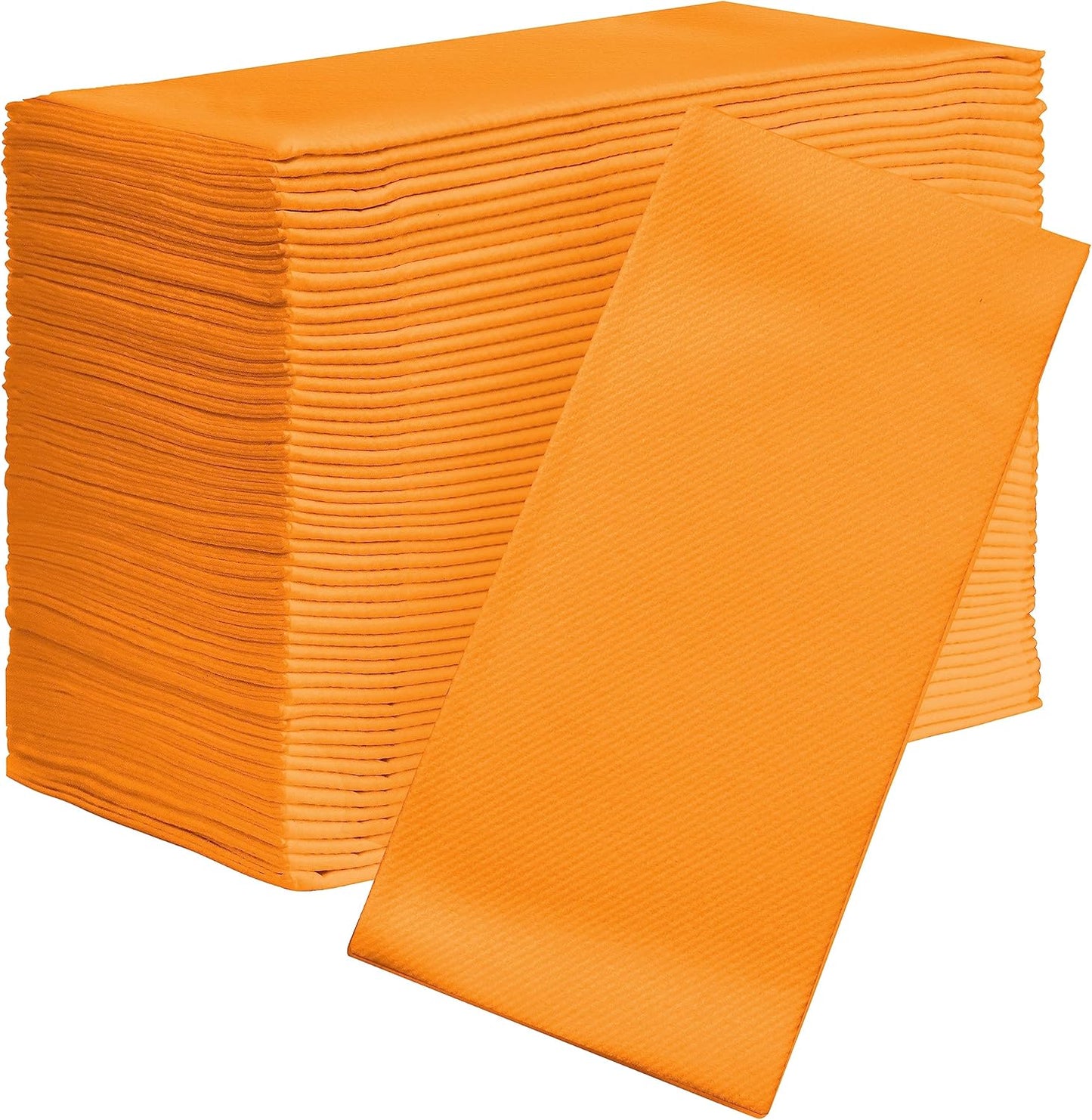 AMERICAN HOMESTEAD Paper Napkins - Orange Disposable Linen-Like Dinner Napkins - Restaurant-Quality Table Serviettes for Weddings, Parties, and Events - 15.75" x 15.75" - 50 Count