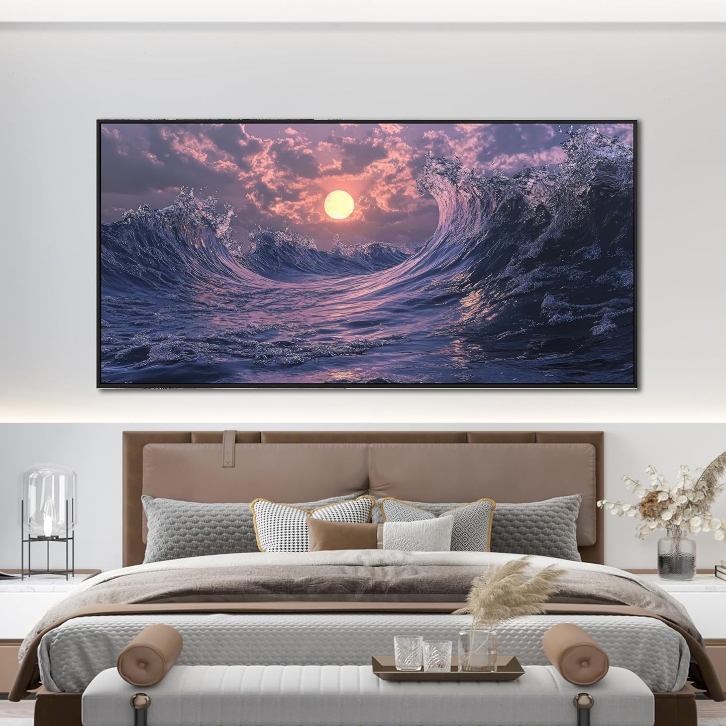 Canvas Wall Art Decor Large Framed Wall Art Prints Wall Art Pictures for Living Room Artwork for Walls Canvas Modern Art Wall Decor Coastal Landscap Wall Art Decorations Bedroom Office Decor 29" X 58"