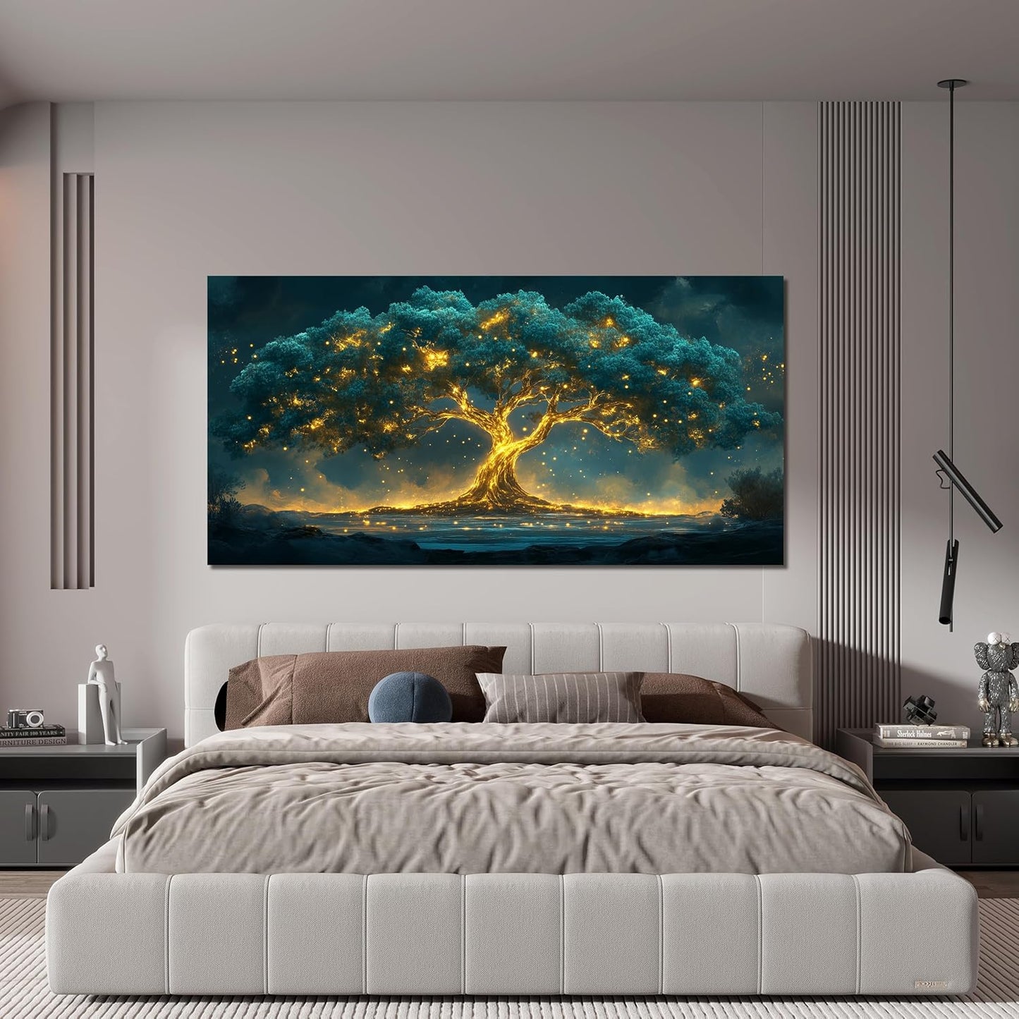 Canvas Wall Art Decor Artwork for Walls Green Wall Art Decor Tree of Life Wall Art for Living Room Wall Art Paintings Prints Gold Tree Wall Decor Art Art Work for Room Home Office Wall Decor 24" X 48"