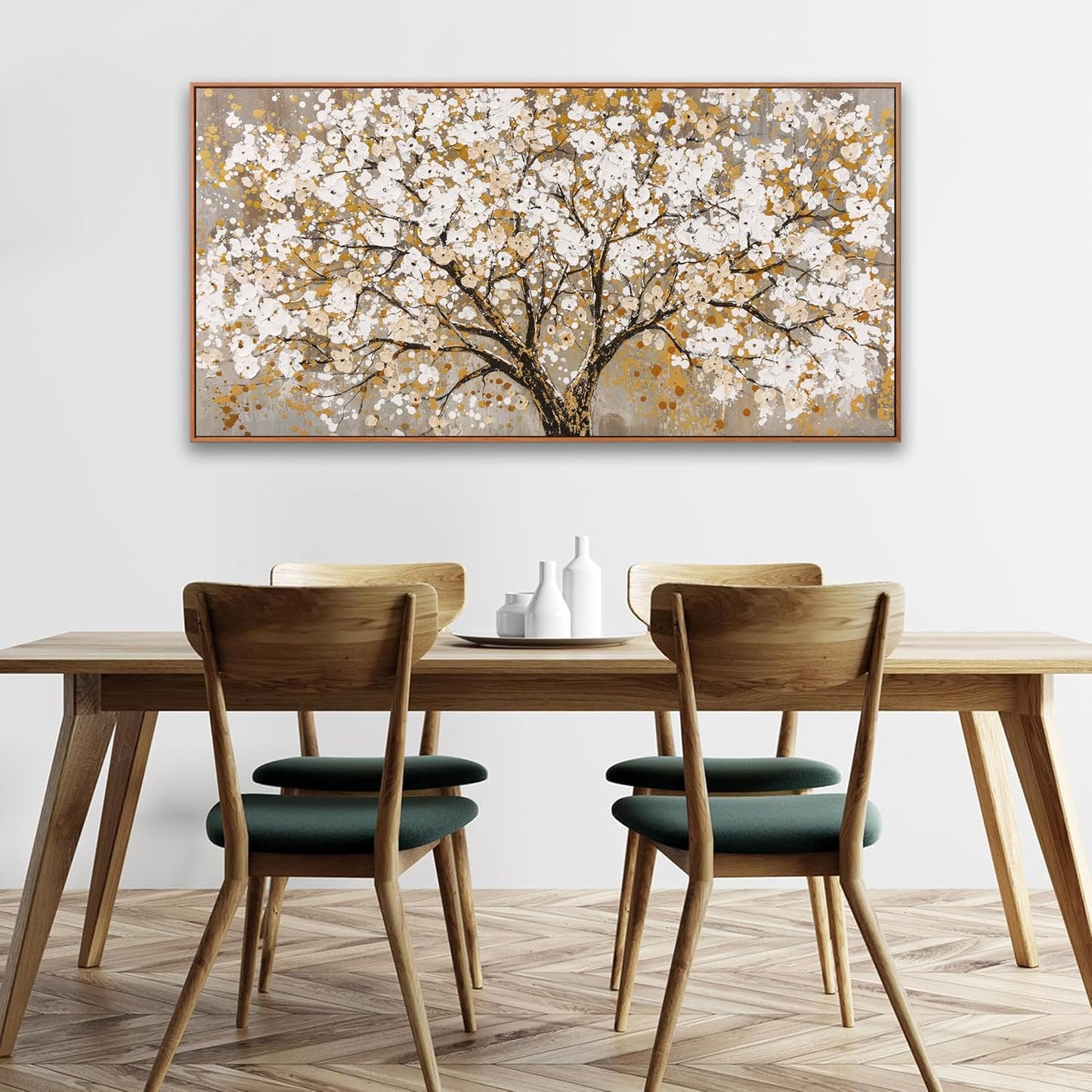 Wall Art Gold Nature Tree Of Life Abstract Canvas Painting Picture Modern Wall Art Print Landscape Artwork Framed For Living Room Bedroom Bathroom Office Home Decor 24" X 48"Painting