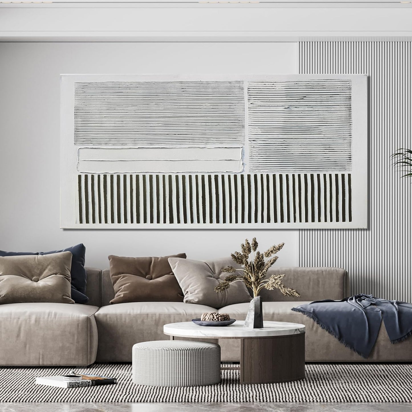 Canvas Wall Art Decor Oversize Canvas Wall Art For Living Room Abstract Art Black and White Wall Art Decor Abstract Modern Wall Art Prints Large Art Work For Walls Home Office Wall Decor 35"X70"