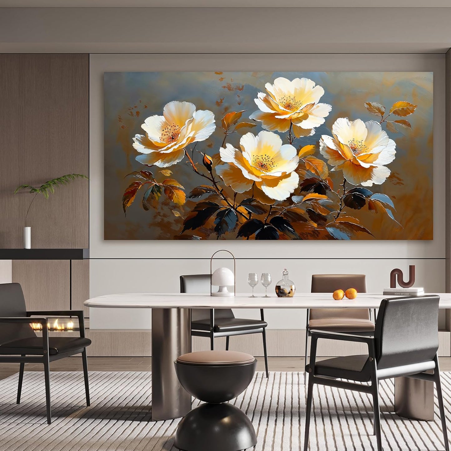 Canvas Oversized Wall Art Decor Wall Art Picture for Living Room Canvas Art Wall Decor Vintage Botanical Wall Art Prints Large Flowers Wall Art Artwork for Walls Bedroom Office Home Decor 29" X 58"
