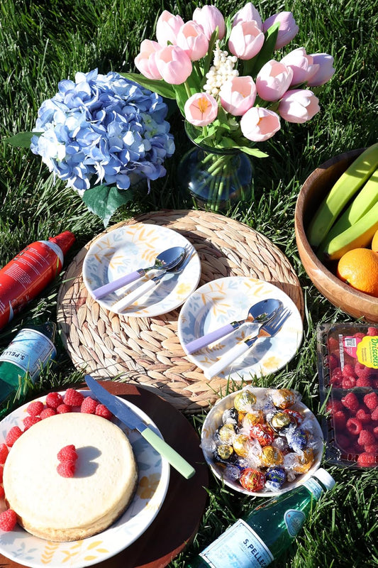 ANNOVA Silverware Set Stainless Steel Colorful Tableware Kitchen Flatware Set Utensils, Includes Dinner Knives, Forks, Spoons, Salad Forks & Dessert Spoons (Lilac, 20 Pieces)