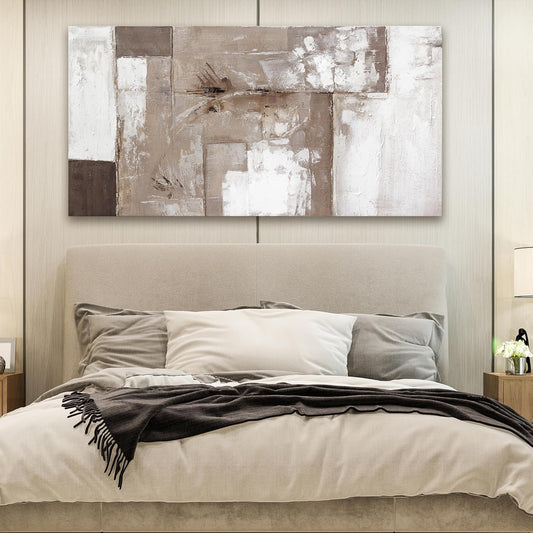 Abstract Wall Art For Living Room Brown Grey And White Wall Art Abstract Canvas Art Wall Decor Paintings Background Modern Artwork Decor For Bedroom Bathroom Can Be Hung 24×48 Inch