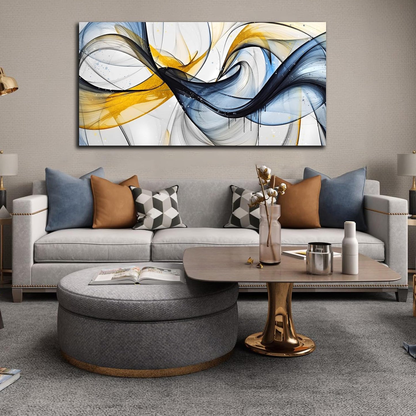 THRLVEART Abstract Wall Art Living Room - Large Canvas Prints Wall Art for Bedroom Ready to Hang Size 29" x 59"