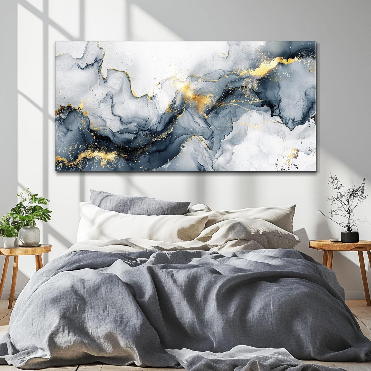 KELIYUAN Canvas Wall Art Large Wall Decor For Living Room For Bedroom Office Decorations Minimalism Ink Paintings Abstract Wall Pictures Artwork Ready to Hang Modern Decor Hotel Mural 24"x48"