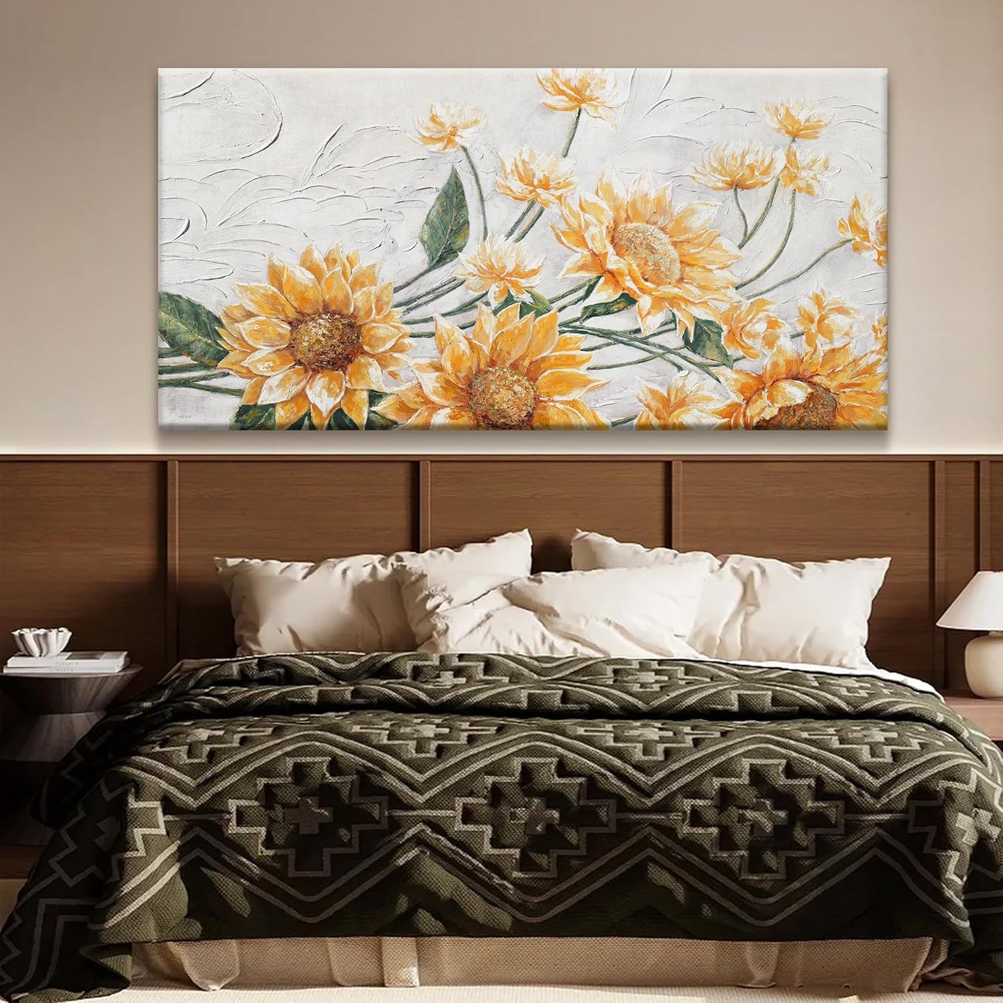 Canvas Wall Art Living Room Home Wall Decor Modern Canvas Art Wall Decor 29x58 Inches Large Wall Art Elegant Sunflower Picture For Bedroom Dining Room Office Artwork