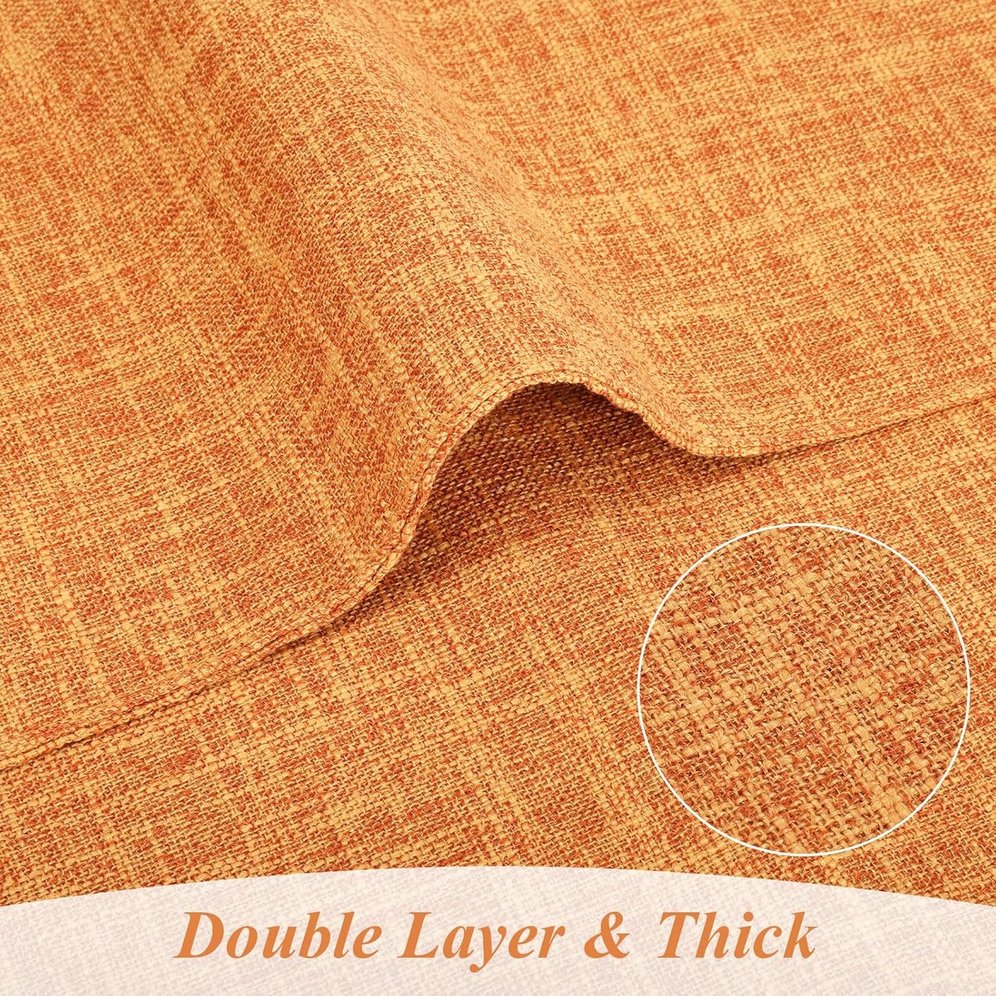 SHACOS Fall Placemats Set of 4 Washable Cloth Double Layer Thick Faux Linen Fabric Table Place Mats Non Slip Table Mats for Thanksgiving Indoor Outdoor, Orange