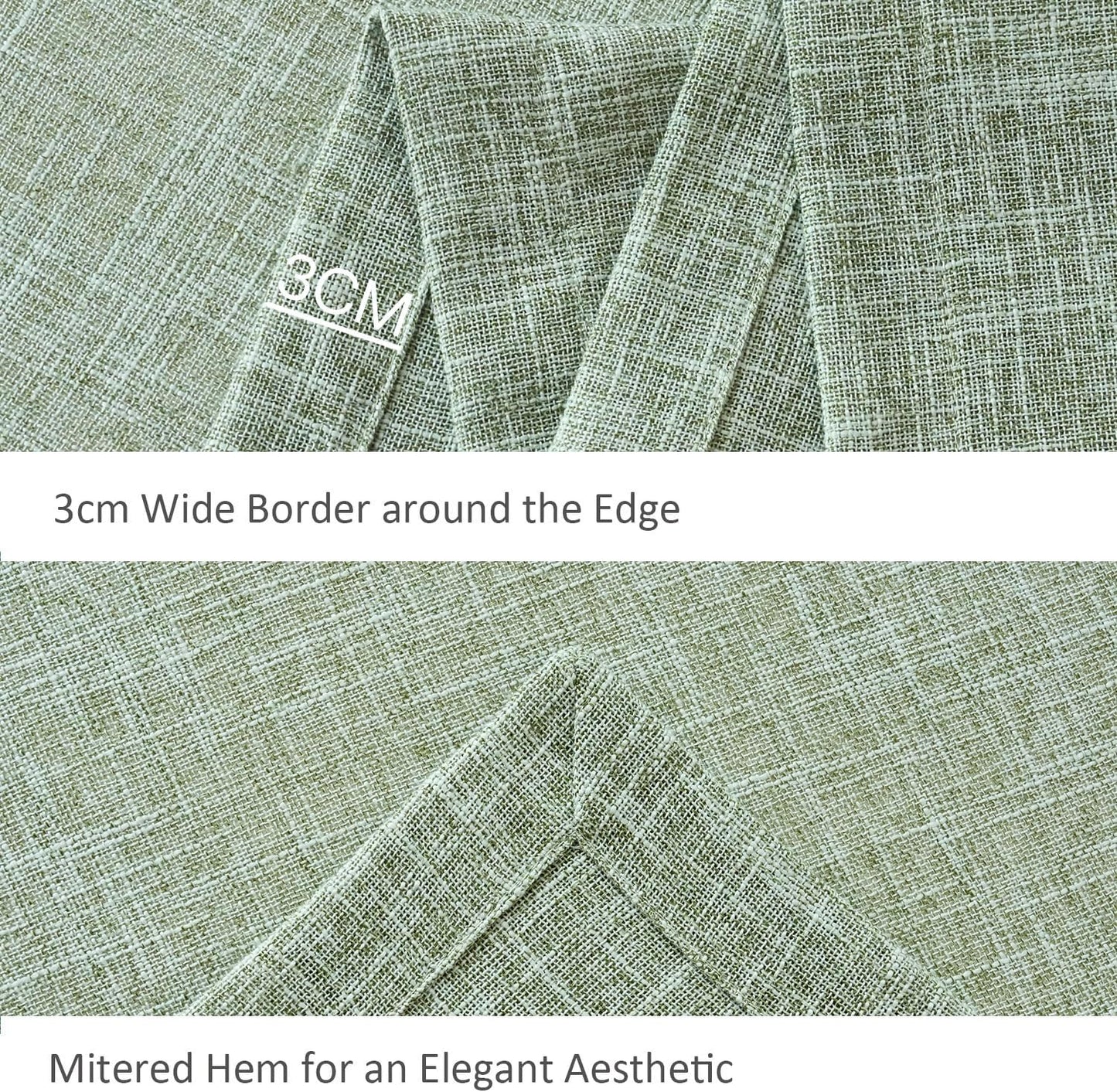 maxmill Flaxy Faux Linen Table Cloth with 2-Tone Slubby Texture Wrinkle Free Anti-Shrink Soft Tablecloth Decorative for Kitchen Dining Tabletop Outdoor and Indoor Use Rectangle 60 x 104 Inch Sage