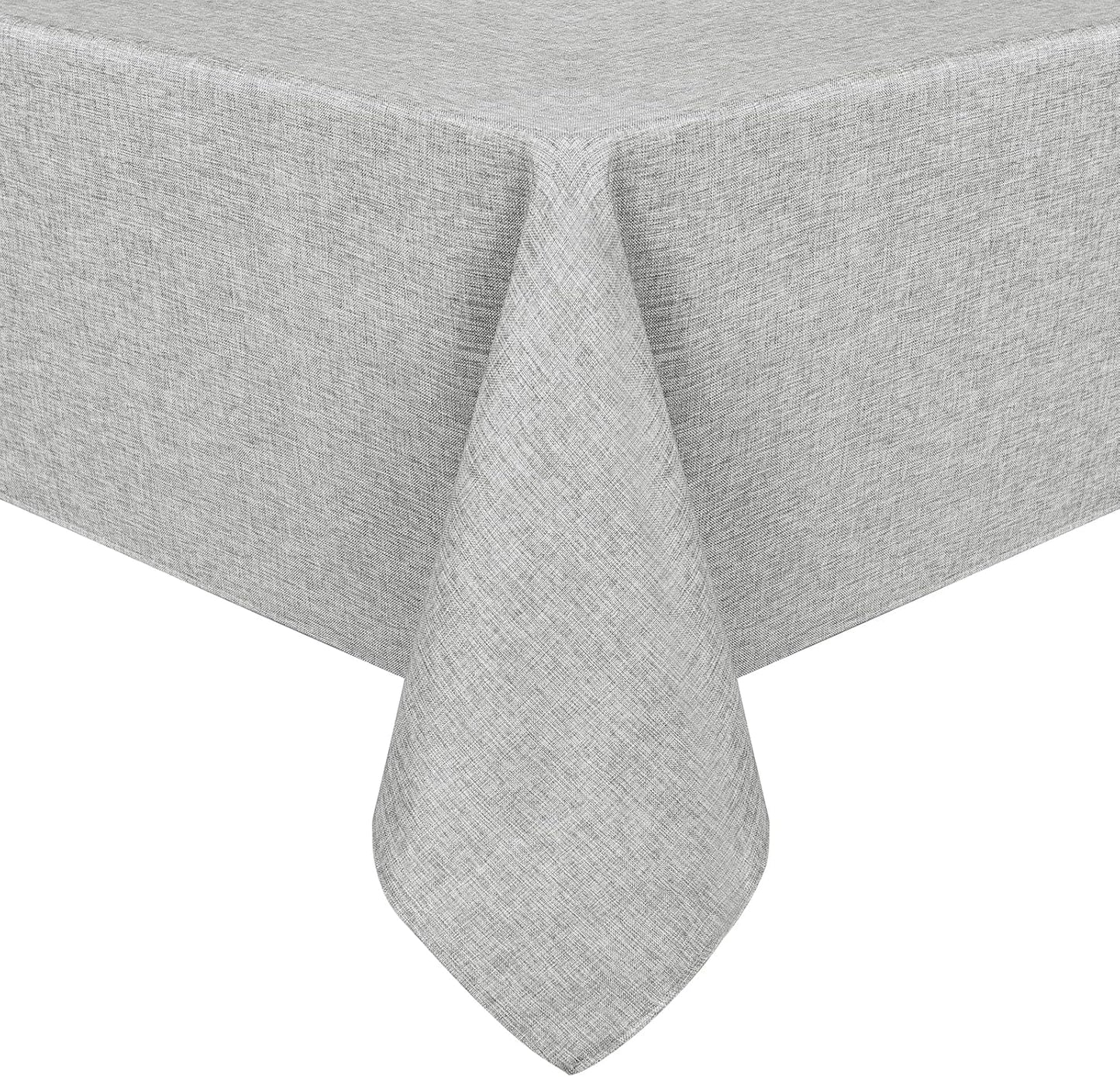 Hiasan Faux Linen Rectangle Tablecloth - Wrinkle and Stain Resistant Washable Table Cloth for Kitchen Dining Room Holiday Table Cover for Dinner, Light Grey, 54 x 108 Inch
