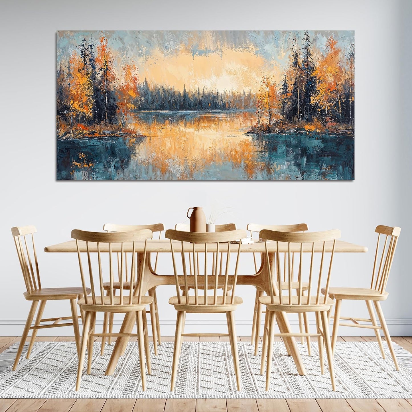 Canvas Wall Art Decor Large Wall Art for Living Room Canvas Art Wall Decor Nature Landscape Wall Art Decor Pictures Yellow Nightfall Wall Art Prints Artwork for Walls Bedroom Office Wall Decor 24"X48"