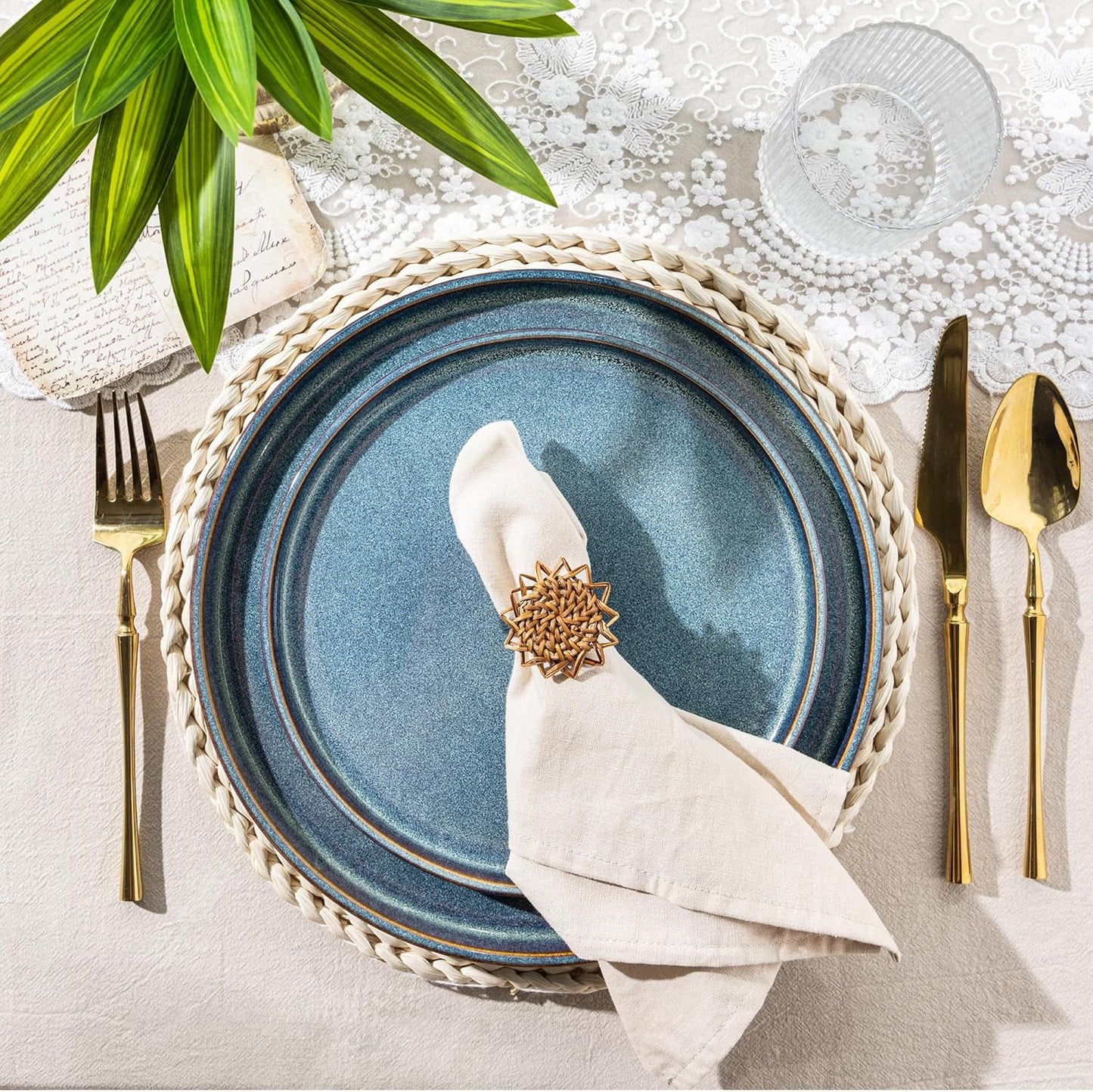 AmorArc Ceramic Plates Set of 6, 8.5 Inch Reactive Glaze Stoneware, Dessert, Salad, Appetizer, Small Dinner Plates, Microwave, Dishwasher Safe, Scratch Resistant Dishes Set for Kitchen