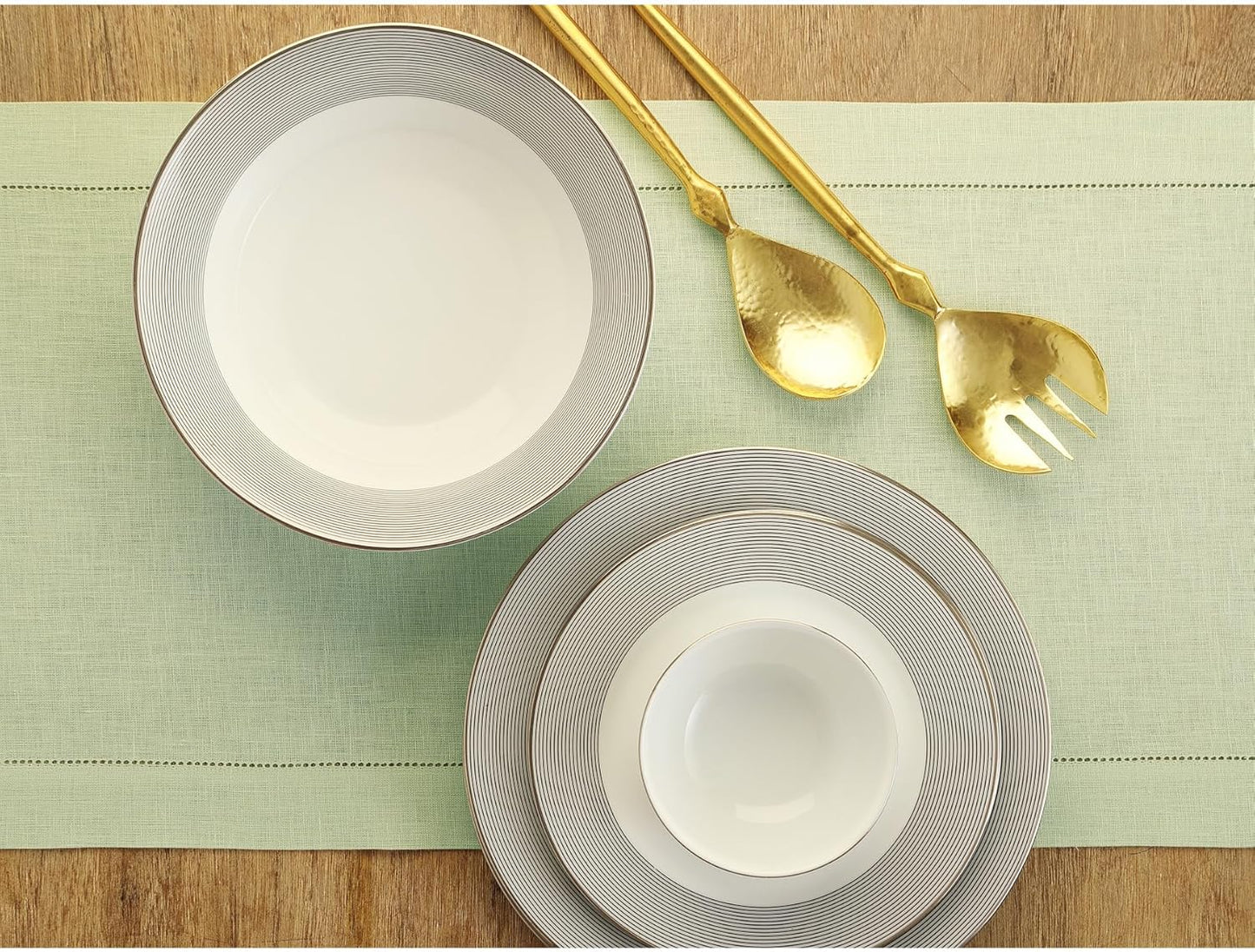 Solino Home Linen Sage Green Table Runner 144 Inches Long - 100% Pure Linen Extra Long Table Runner 14 x 144 Inch for Fall, Autumn, Thanksgiving - Classic Hemstitch