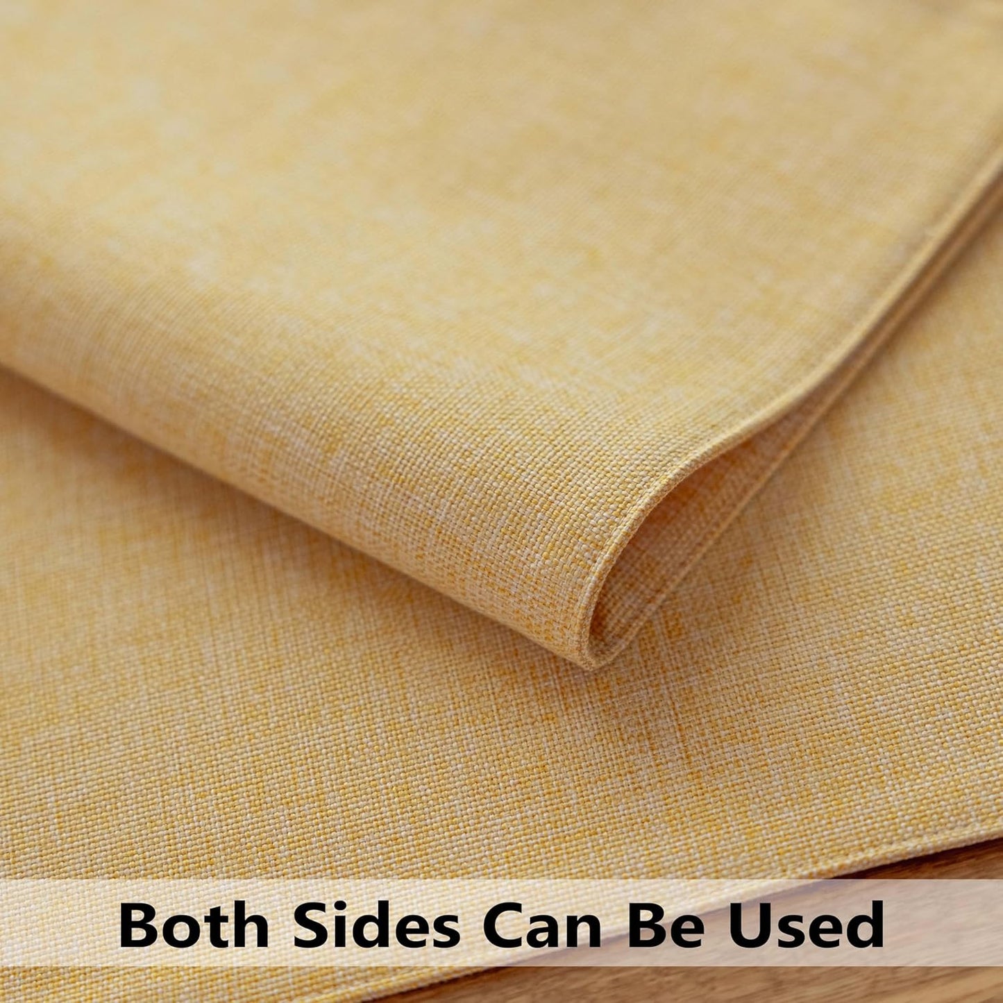 Demetex Yellow Placemats Set of 4 Farmhouse Table Place Mats for Dinner Heat Resistant Cloth Placemat for Kitchen Dining Tables, Yellow