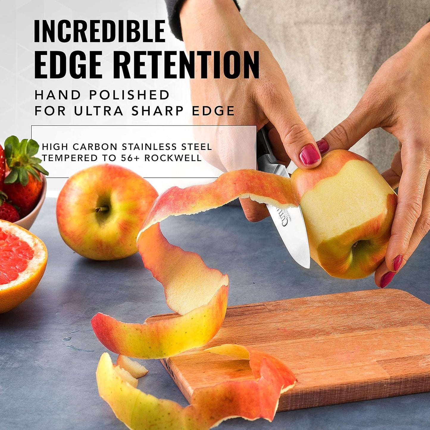 Cutluxe Kitchen Knives, 5 Pcs Chef's Knife Set – Razor Sharp German Steel, Full Tang, Ergonomic Handles – Artisan Series