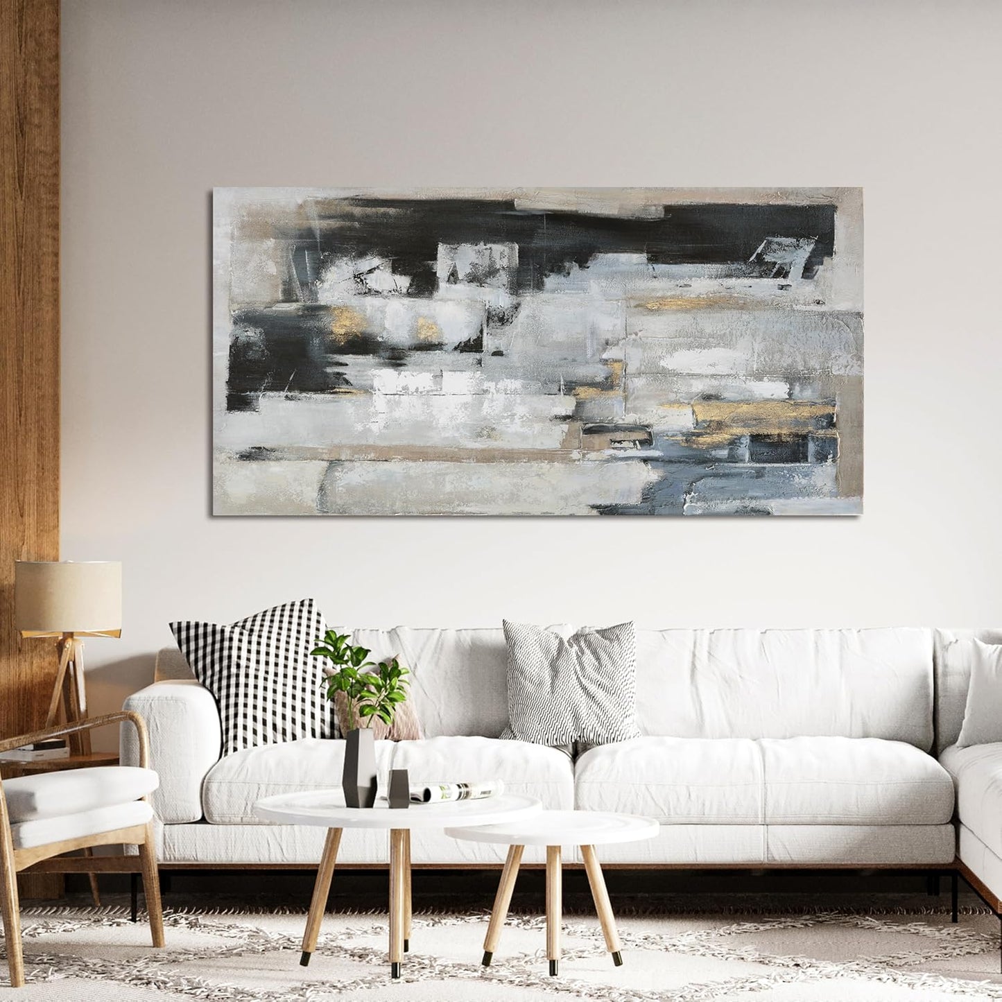 Suconvng Abstract Wall Art Ready To Hang Canvas Art Wall Decor Modern Fantasy Paintings Blue Grey Wall Art Prints Canvas Painting For Bathroom Abstract Wall Decor Bedroom Office Decoration 20"X40"