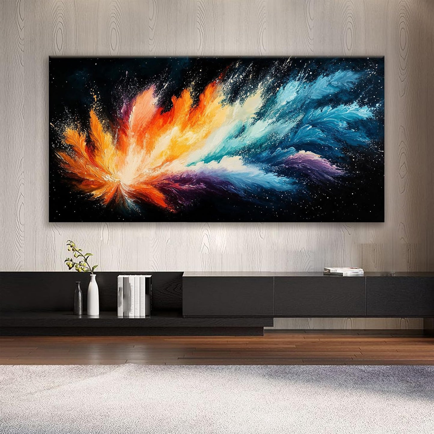 Tsomzxng Large Colorful Abstract Wall Art For Living Room Modern Abstract Wall Decor Maximalist Colorful Canvas Wall Art Decor Prints Artwork Bedroom Kitchen Office Home Wall Decoration 29" × 58"