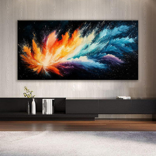 Tsomzxng Large Colorful Abstract Wall Art For Living Room Modern Abstract Wall Decor Maximalist Colorful Canvas Wall Art Decor Prints Artwork Bedroom Kitchen Office Home Wall Decoration 29" × 58"