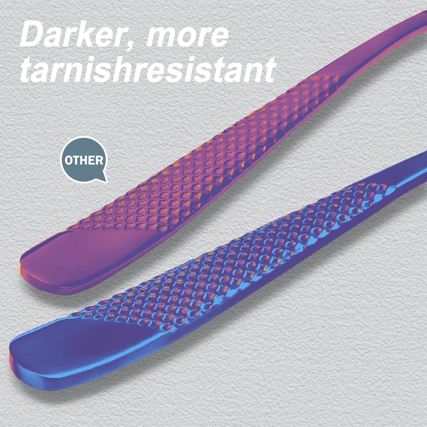 Runfly 20 Piece Hammered Rainbow Silverware Set, 18/10 Stainless Steel Flatware Set, Modern Kitchen Utensil Set Service for 4, Tableware Set, Cutlery Set Including Fork Spoon and Knife