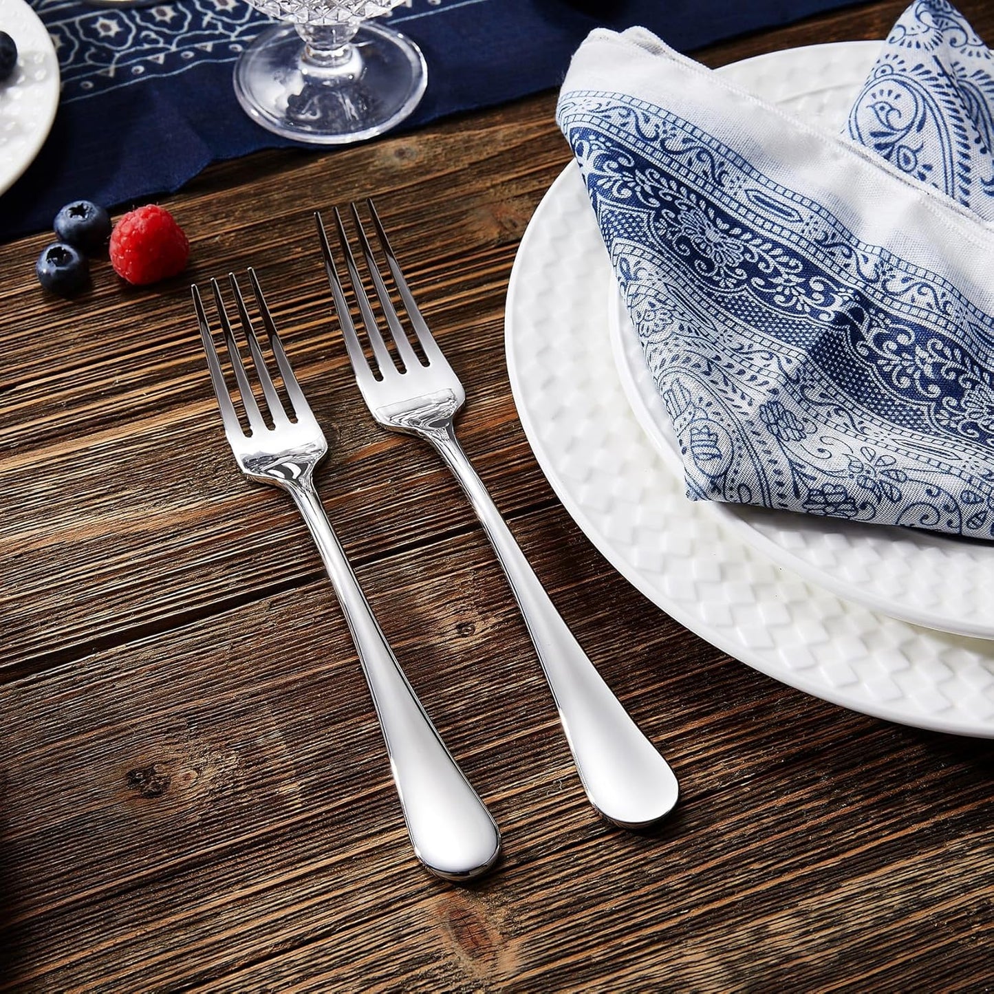 KEAWELL Premium Verona 20-Piece Silverware Set for 4, Heavy Duty – 18/10 Stainless Steel, Brilliant Mirror Finish, Smooth Edges, Dishwasher Safe (20, Silver)