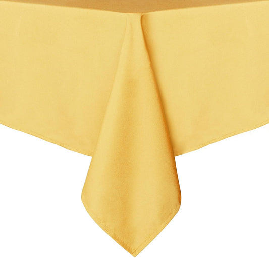sancua Rectangle Tablecloth - 60 x 102 Inch - Stain and Wrinkle Resistant Washable Polyester Table Cloth, Decorative Fabric Table Cover for Dining Tables, Buffet Parties and Camping, Yellow