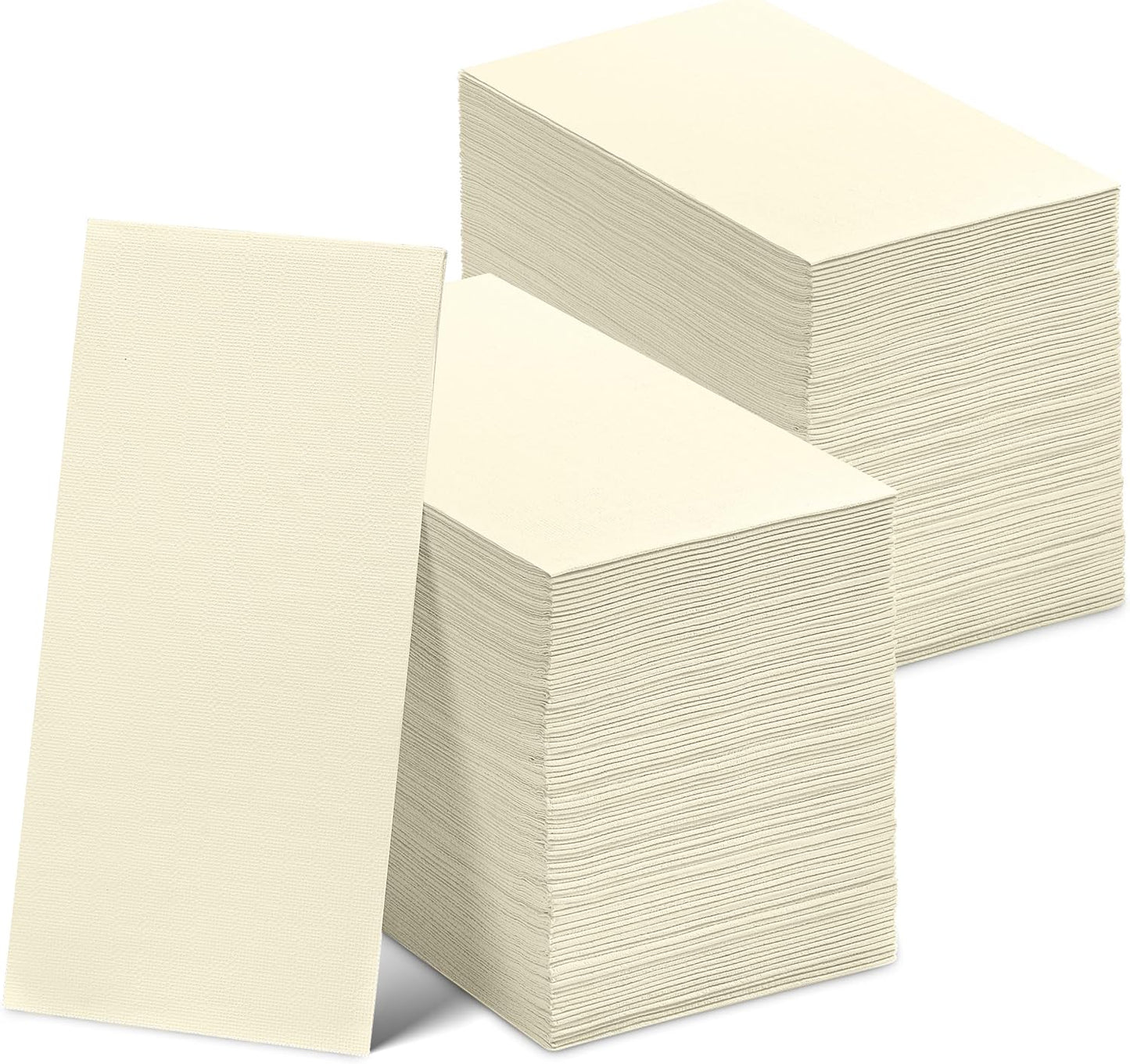 300 Pack Disposable Cream Napkins Paper, 3-Ply, 12" x 17" Cream Paper Napkins, Decorative Hand Guest Towels, For Wedding, Kitchen or Event