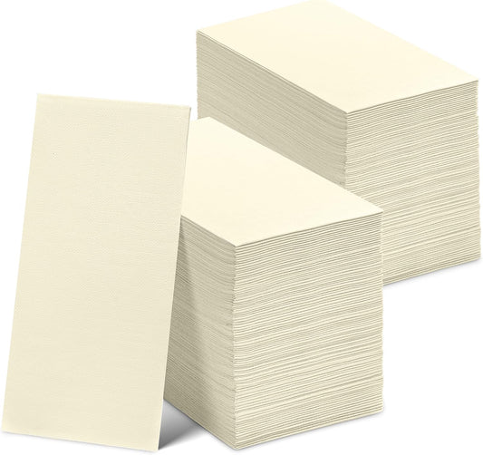 300 Pack Disposable Cream Napkins Paper, 3-Ply, 12" x 17" Cream Paper Napkins, Decorative Hand Guest Towels, For Wedding, Kitchen or Event