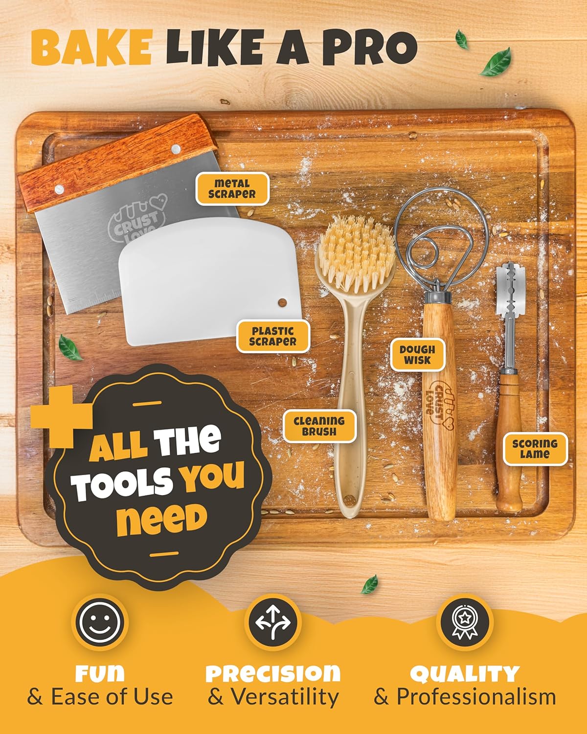 Dutch Oven for Bread Baking - incl. Sourdough Bread-Baking Supplies like Banneton Bread-Proofing Basket - 6.75QT Enameled Oval Cast Iron Bread-Oven with Lid, Bread-Pan Sour Dough Starter Kit