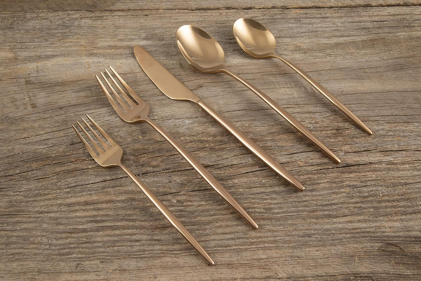 Cambridge 505320CKW12R Gaze Copper Mirror 20 Piece Flatware Set, Service for 4