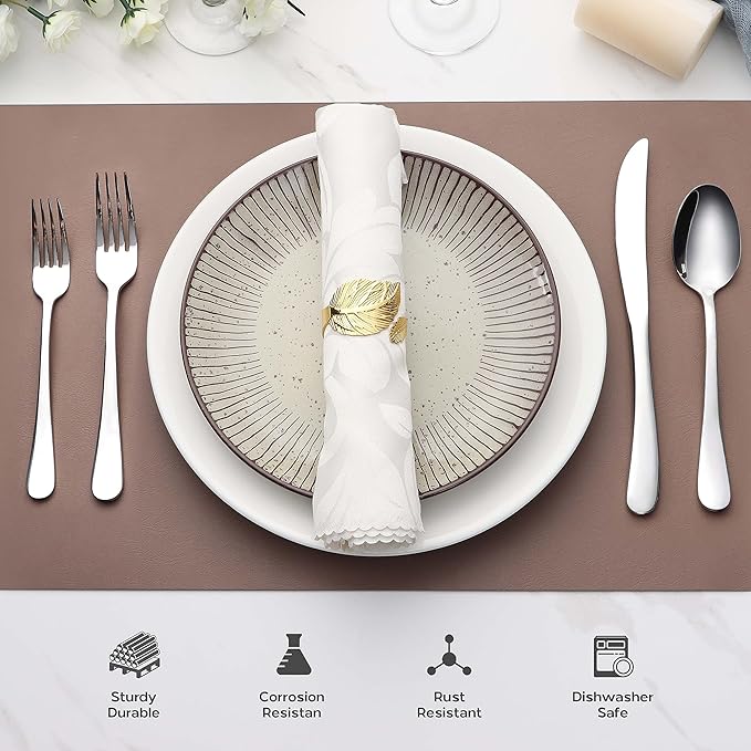 Onader 60 Piece Heavy Duty Flatware Set, Stainless Steel Silverware Cutlery Set for 12