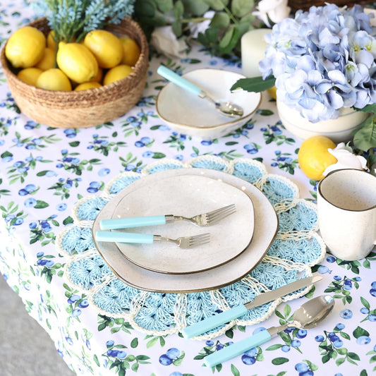 ANNOVA Silverware Set Stainless Steel Colorful Tableware Kitchen Flatware Set Utensils, Includes Dinner Knives, Forks, Spoons, Salad Forks & Dessert Spoons (Turquoise, 20 Pieces)