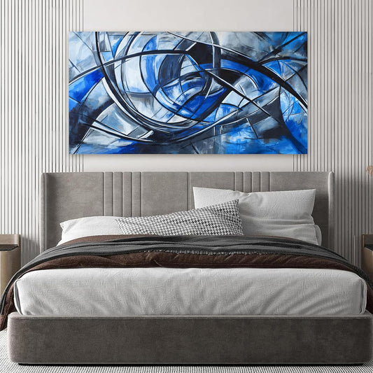 Abstract Wall Art Decor Wall Art Pictures for Living Room Abstract Canvas Art Wall Decor Modern Blue Wall Art Prints Artwork for Walls Black and White Wall Art Decorations Home Office Decor 20" X 40"